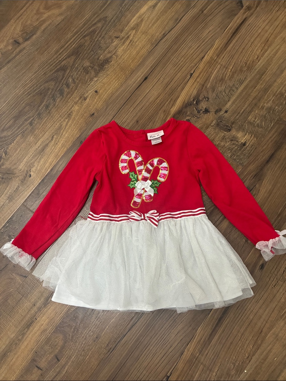 Red Candy Cane Tulle Holiday shirt